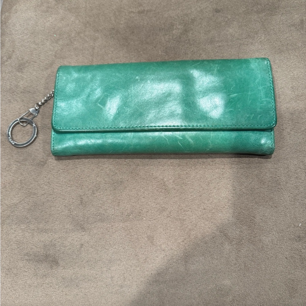 Hobo Green Leather Wallet